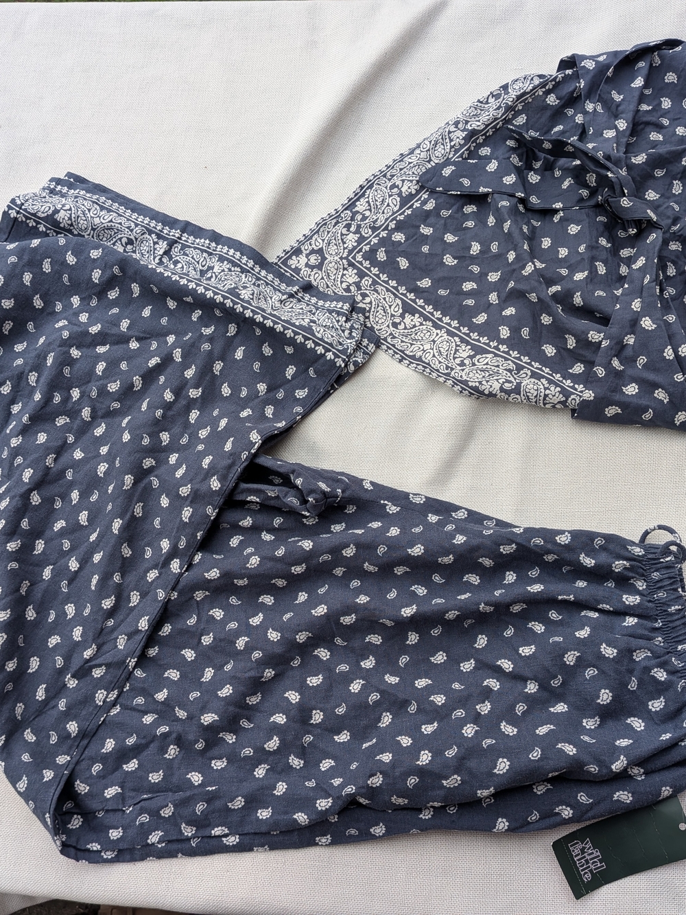 Women’s Navy Paisley Sleep Pants - 2 Piece Set